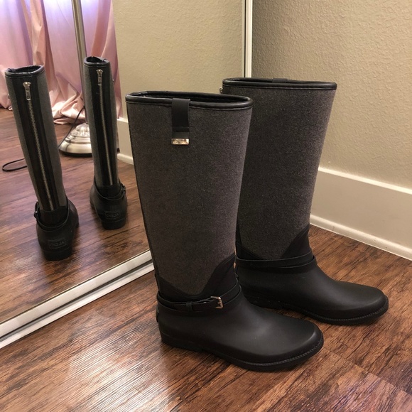 Aldo Shoes - aldo // gray felt rain boots